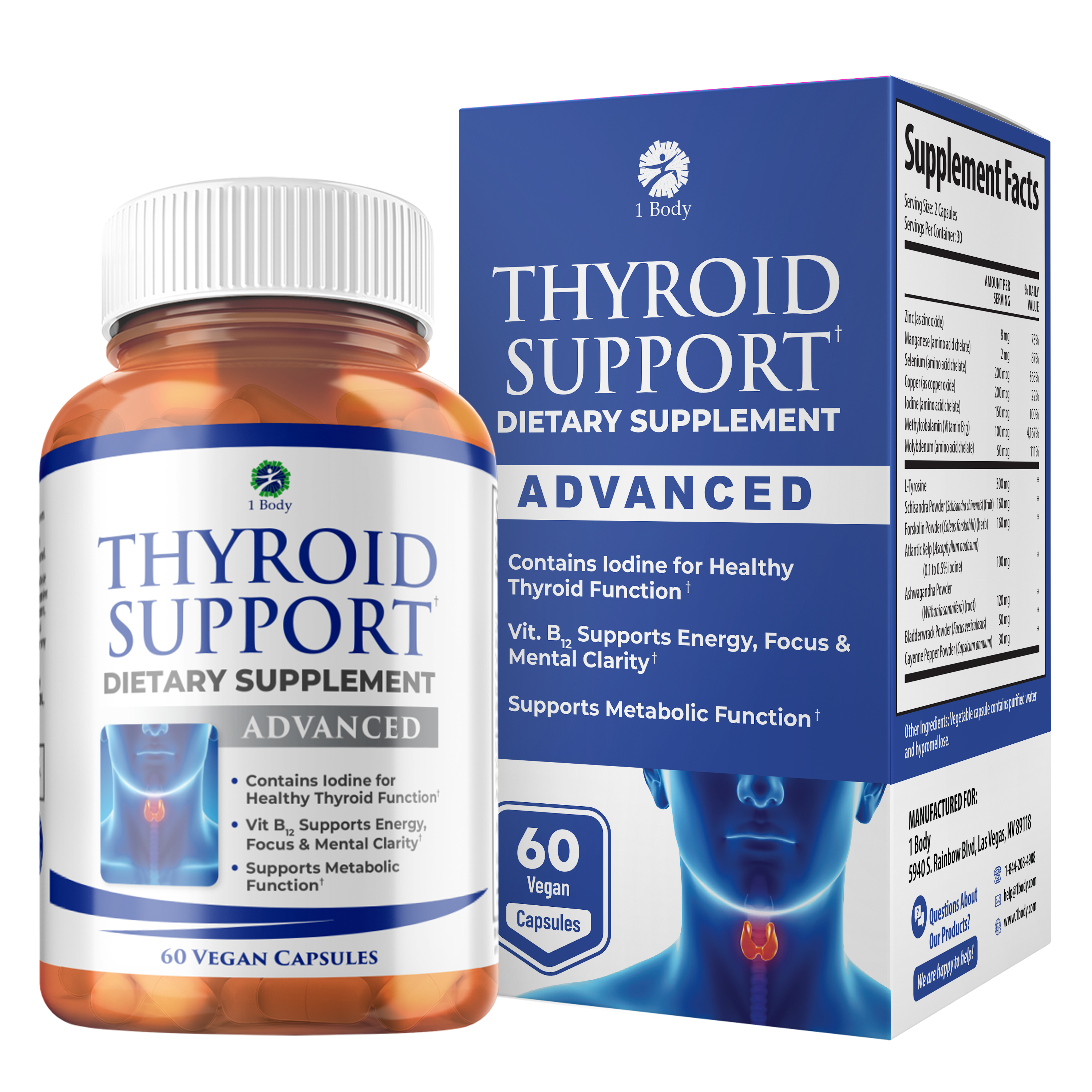 1 Body Thyroid Support bottle and carton